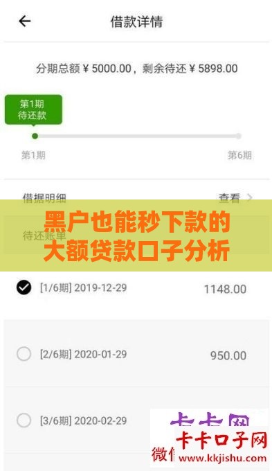 黑户也能秒下款的大额贷款口子分析
