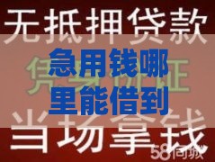 急用钱哪里能借到靠谱的钱？这几个口子别错过！