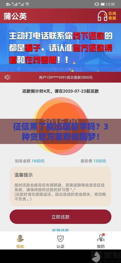 征信黑了能出国留学吗？3种贷款方案帮你圆梦！