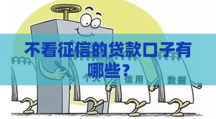 不看征信的贷款口子有哪些？