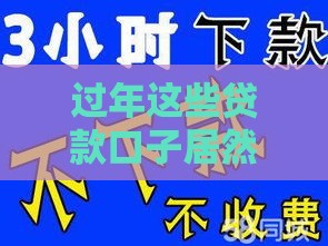 过年这些贷款口子居然还能秒批款 过年这些贷款口子居然还能秒批款
