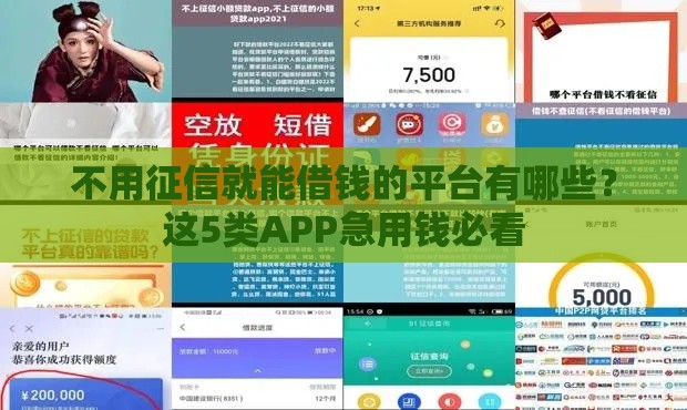 不用征信就能借钱的平台有哪些？这5类APP急用钱必看