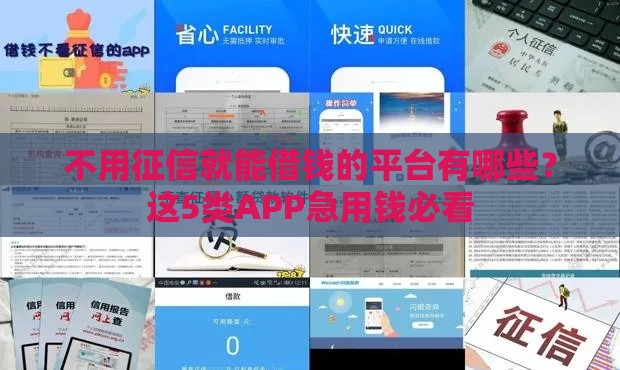 不用征信就能借钱的平台有哪些？这5类APP急用钱必看
