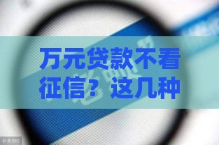万元贷款不看征信？这几种方法真的靠谱吗