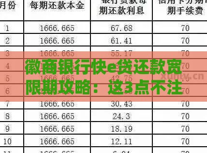 徽商银行快e贷还款宽限期攻略：这3点不注意吃大亏