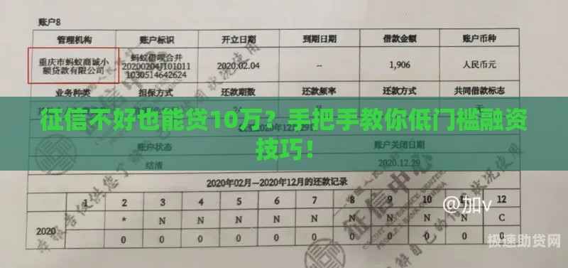 征信不好也能贷10万？手把手教你低门槛融资技巧！