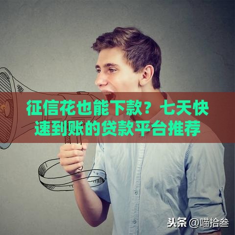征信花也能下款？七天快速到账的贷款平台推荐