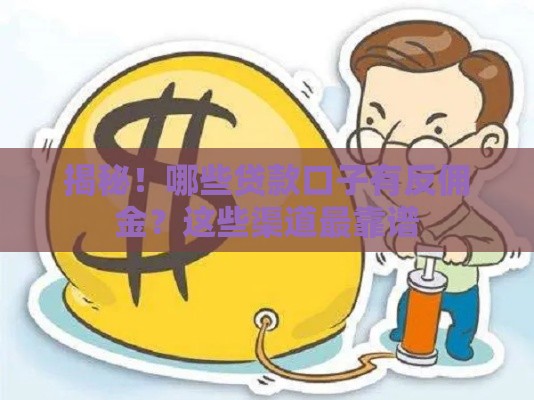 揭秘！哪些贷款口子有反佣金？这些渠道最靠谱