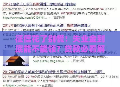 征信花了别慌！失业金到底能不能领？贷款必看解答