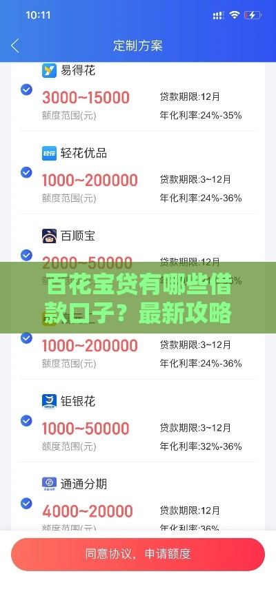 百花宝贷有哪些借款口子？最新攻略解析！