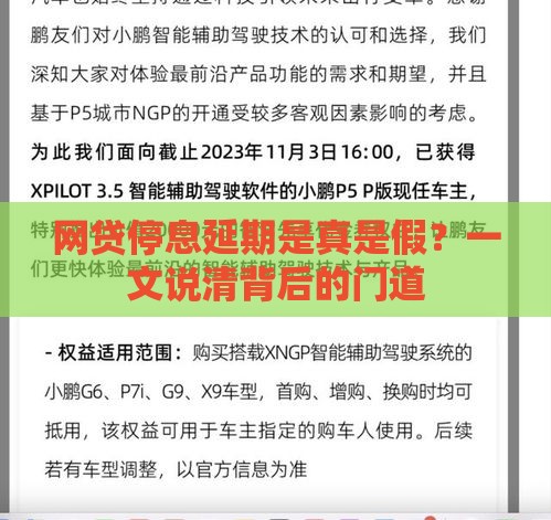 网贷停息延期是真是假？一文说清背后的门道