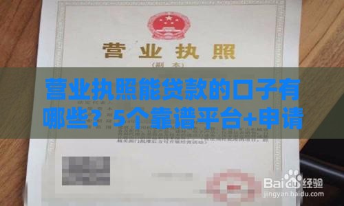营业执照能贷款的口子有哪些？5个靠谱平台+申请攻略一网打尽