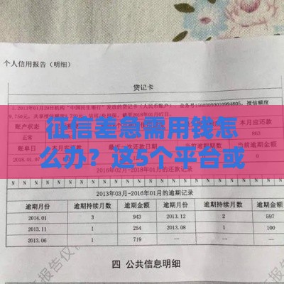 征信差急需用钱怎么办？这5个平台或许能救急！