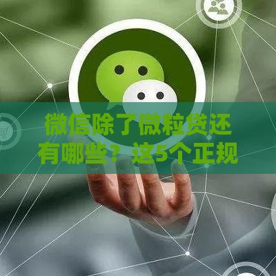 微信除了微粒贷还有哪些？这5个正规借钱平台亲测好用