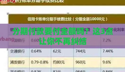 分期付款要付全额吗？这3点让你不再纠结