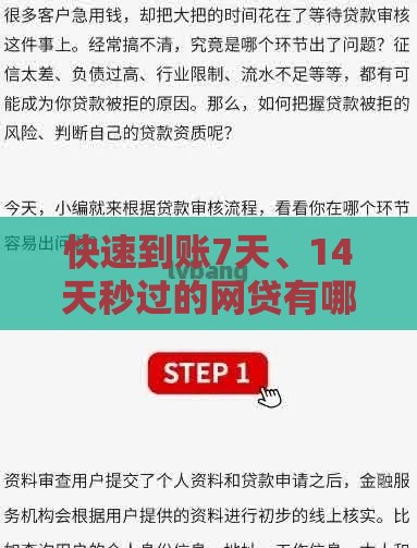 快速到账7天、14天秒过的网贷有哪些？这5个平台审核快、门槛低！