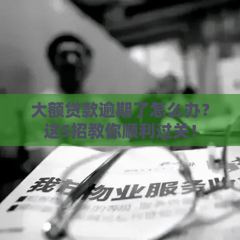 大额贷款逾期了怎么办？这5招教你顺利过关！