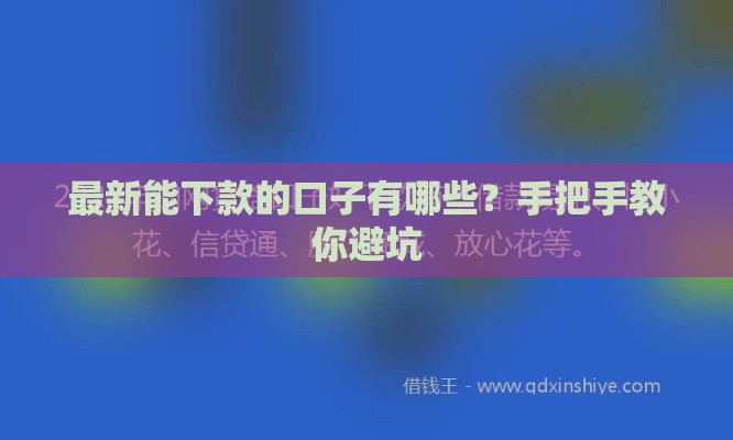 最新能下款的口子有哪些？手把手教你避坑