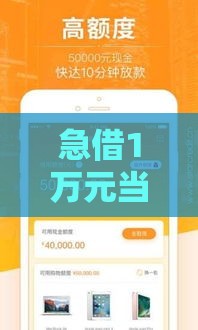 急借1万元当天到账？线上贷款这样做，快速解决资金难题！