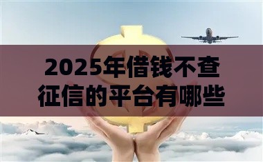2025年借钱不查征信的平台有哪些？这3类渠道或许能帮到你