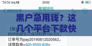 黑户急用钱？这几个平台下款快又靠谱，速看避坑指南！