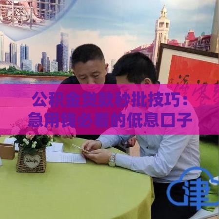 公积金贷款秒批技巧：急用钱必看的低息口子攻略