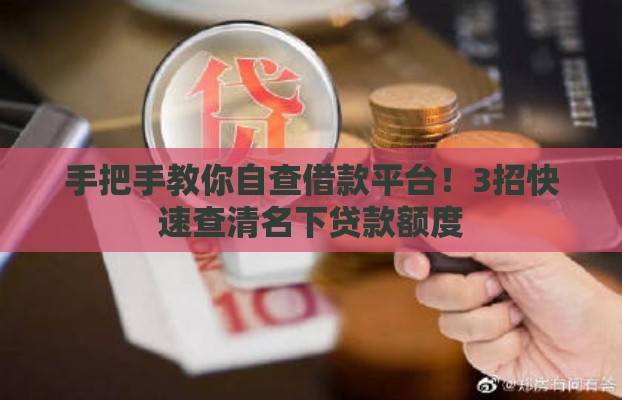手把手教你自查借款平台！3招快速查清名下贷款额度
