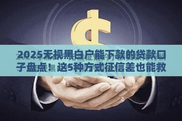 2025无视黑白户能下款的贷款口子盘点！这5种方式征信差也能救急