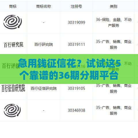 急用钱征信花？试试这5个靠谱的36期分期平台