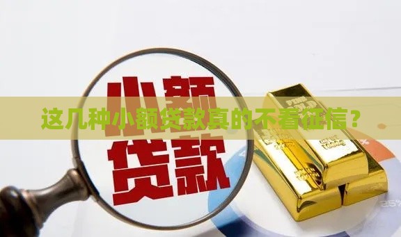 这几种小额贷款真的不看征信？