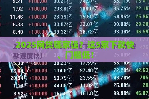 2025网贷哪家强？这5家下款快、门槛低！