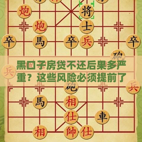 黑口子房贷不还后果多严重？这些风险必须提前了解！