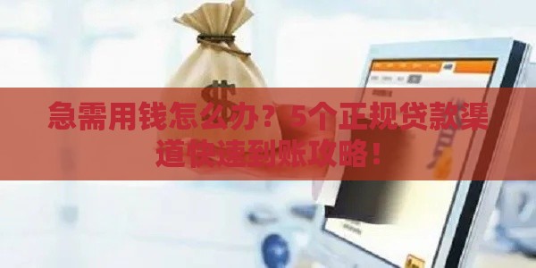 急需用钱怎么办？5个正规贷款渠道快速到账攻略！