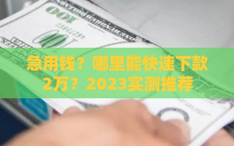 急用钱？哪里能快速下款2万？2023实测推荐