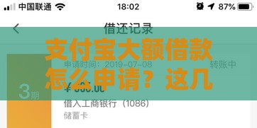 支付宝大额借款怎么申请？这几个方法快速到账！