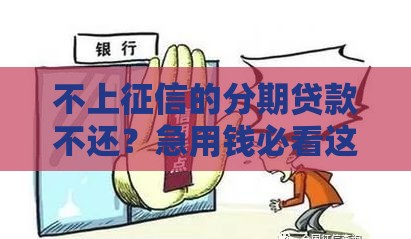 不上征信的分期贷款不还？急用钱必看这3大后果！