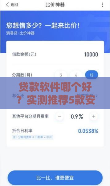 贷款软件哪个好？实测推荐5款安全靠谱、低息放款快的正规平台！