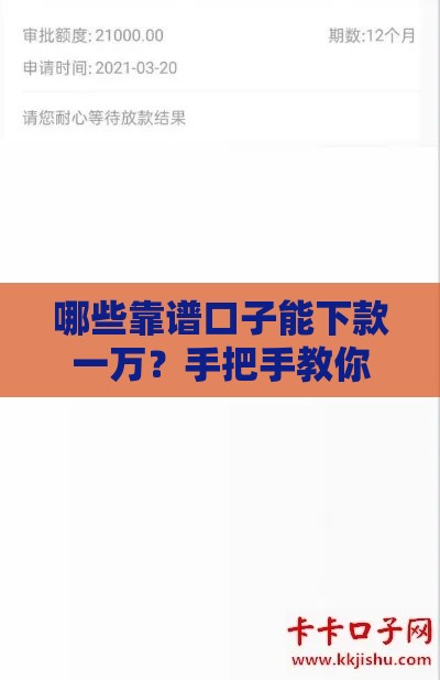 哪些靠谱口子能下款一万？手把手教你避坑