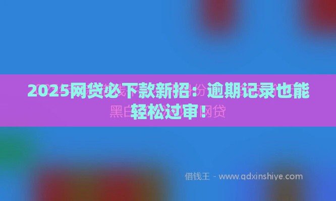 2025网贷必下款新招：逾期记录也能轻松过审！