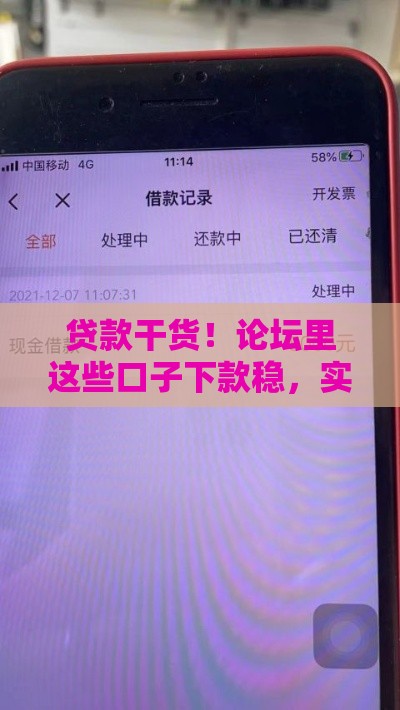 贷款干货！论坛里这些口子下款稳，实测有效