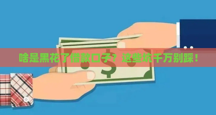 啥是黑花了借款口子？这些坑千万别踩！
