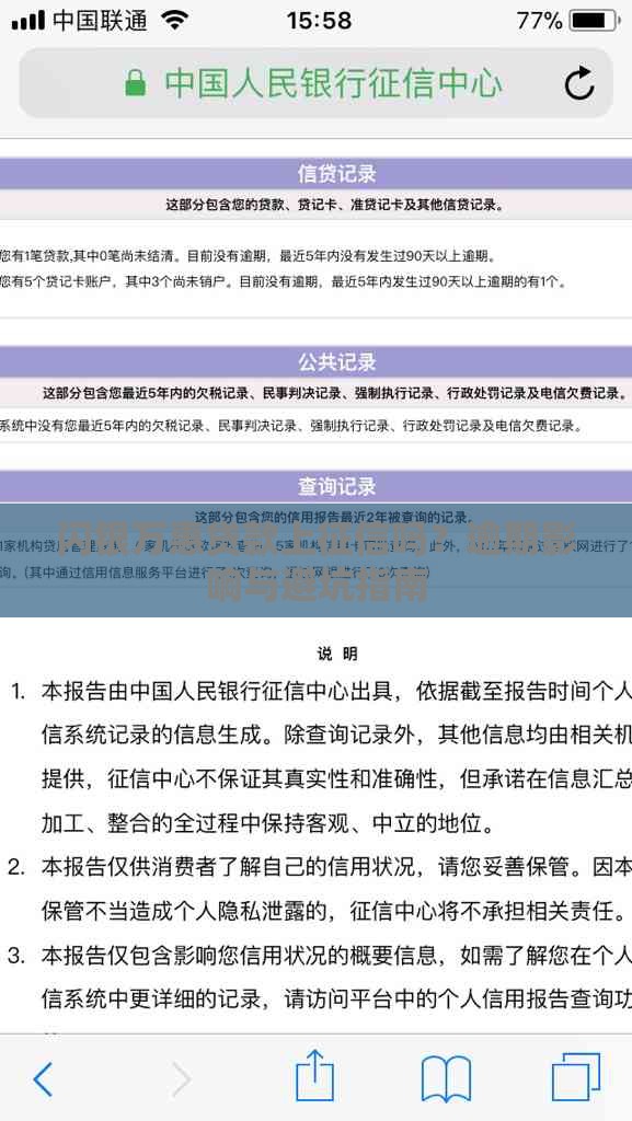 闪银万惠贷款上征信吗？逾期影响与避坑指南