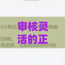 审核灵活的正规借款平台有哪些？