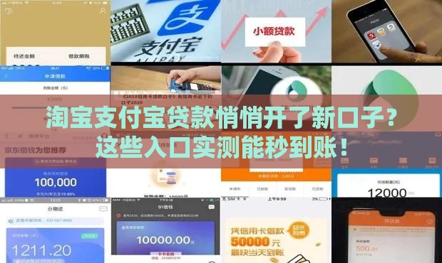 淘宝支付宝贷款悄悄开了新口子？这些入口实测能秒到账！