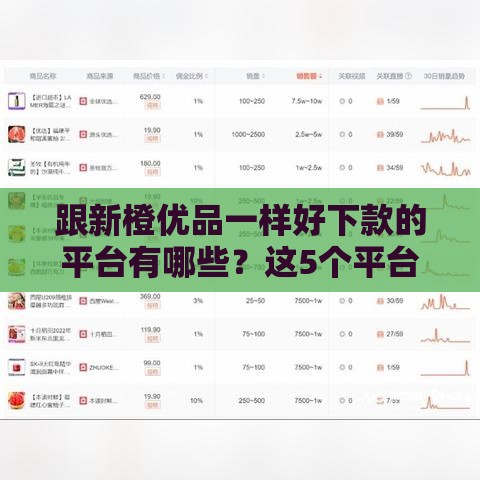 跟新橙优品一样好下款的平台有哪些？这5个平台审核快、门槛低