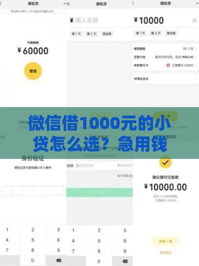 微信借1000元的小贷怎么选？急用钱必看这5个靠谱平台！