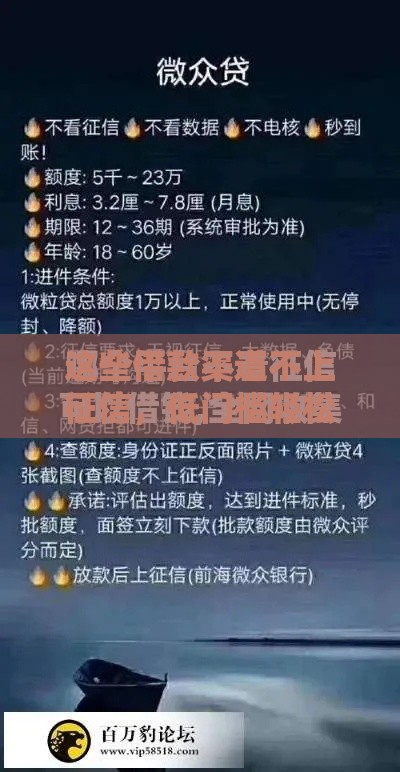 这些借款渠道不上征信，低门槛轻松借到