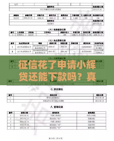 征信花了申请小辉贷还能下款吗？真实经验告诉你答案