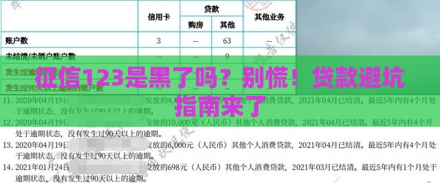 征信123是黑了吗？别慌！贷款避坑指南来了