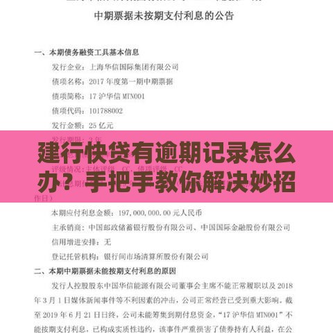 建行快贷有逾期记录怎么办？手把手教你解决妙招